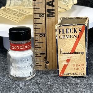 Vintage Fleck's Cement Pearl Gray Mizzy Inc Dental Oxyphosphate of Zinc Powder